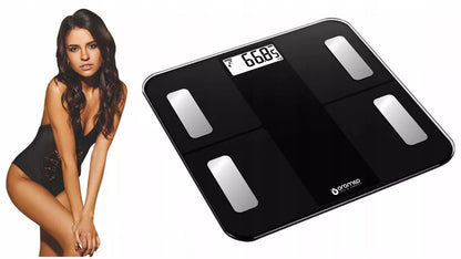 Išmaniosios vonios svarstyklės analitinės Slim 180kg elektroninės stiklinės iOS USB