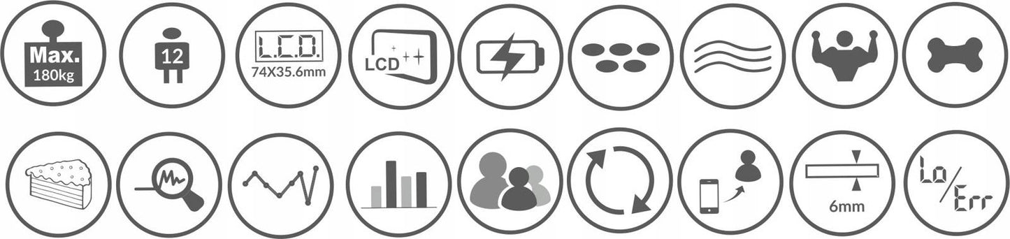 Išmaniosios vonios svarstyklės analitinės Slim 180kg elektroninės stiklinės iOS USB