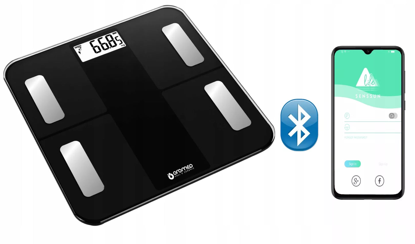 Išmaniosios vonios svarstyklės analitinės Slim 180kg elektroninės stiklinės iOS USB