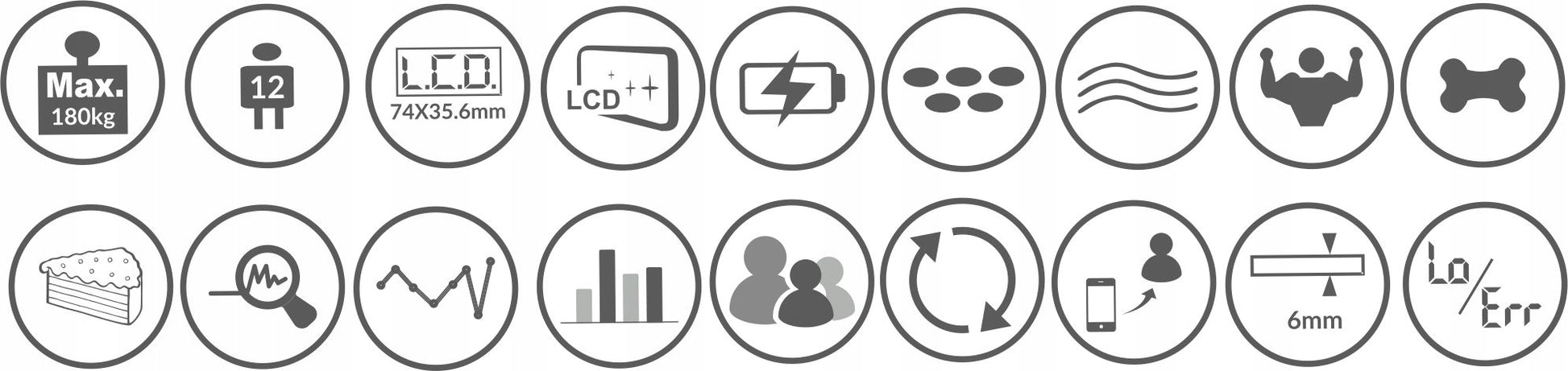 Išmaniosios vonios svarstyklės analitinės Slim 180kg elektroninės stiklinės iOS USB