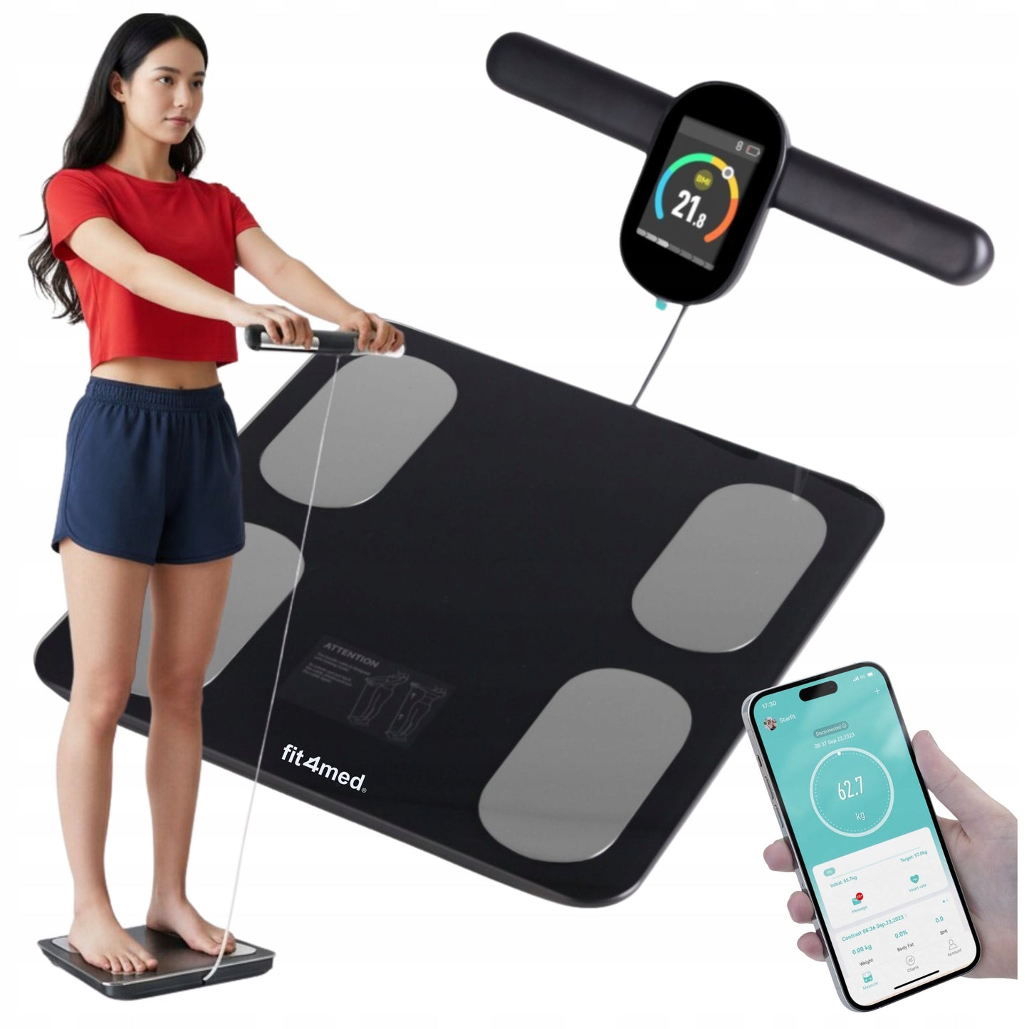 Išmaniosios vonios svarstyklės su Bluetooth, kūno sudėties analizatorius