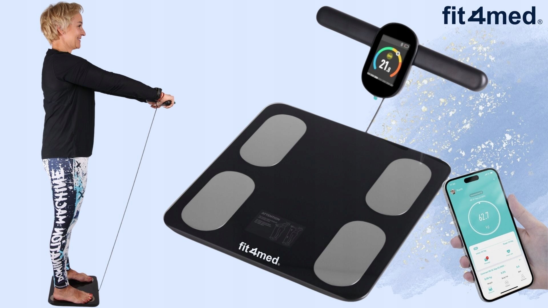 Išmaniosios vonios svarstyklės su Bluetooth, kūno sudėties analizatorius