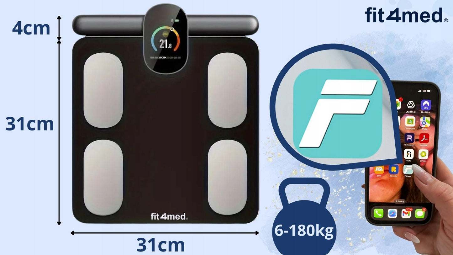 Išmaniosios vonios svarstyklės su Bluetooth, kūno sudėties analizatorius