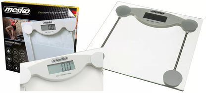 Elektroninės stiklinės vonios svarstyklės, tikslios, iki 150kg, LCD, baltos
