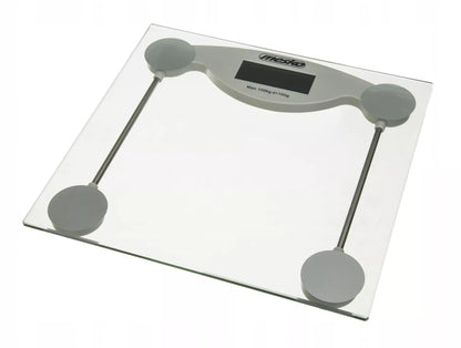 Elektroninės stiklinės vonios svarstyklės, tikslios, iki 150kg, LCD, baltos