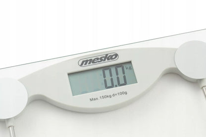Elektroninės stiklinės vonios svarstyklės, tikslios, iki 150kg, LCD, baltos