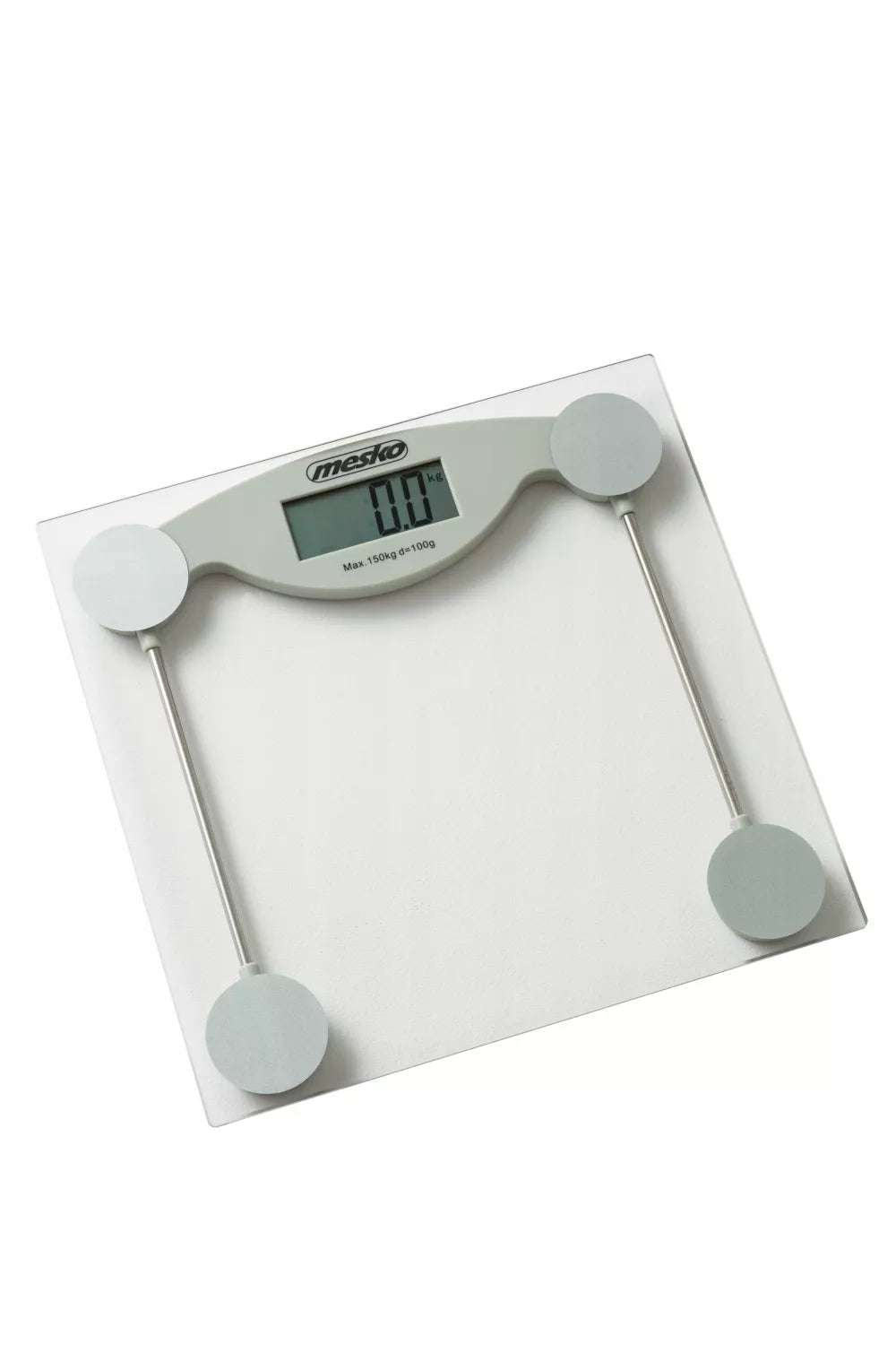 Elektroninės stiklinės vonios svarstyklės, tikslios, iki 150kg, LCD, baltos