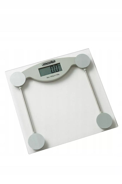 Elektroninės stiklinės vonios svarstyklės, tikslios, iki 150kg, LCD, baltos