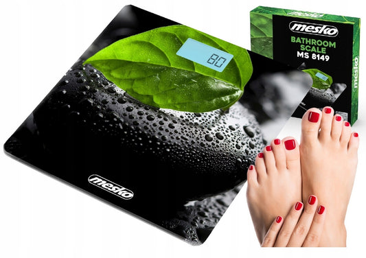 Tikslios elektroninės stiklinės vonios svarstyklės iki 150kg, LCD, juodos