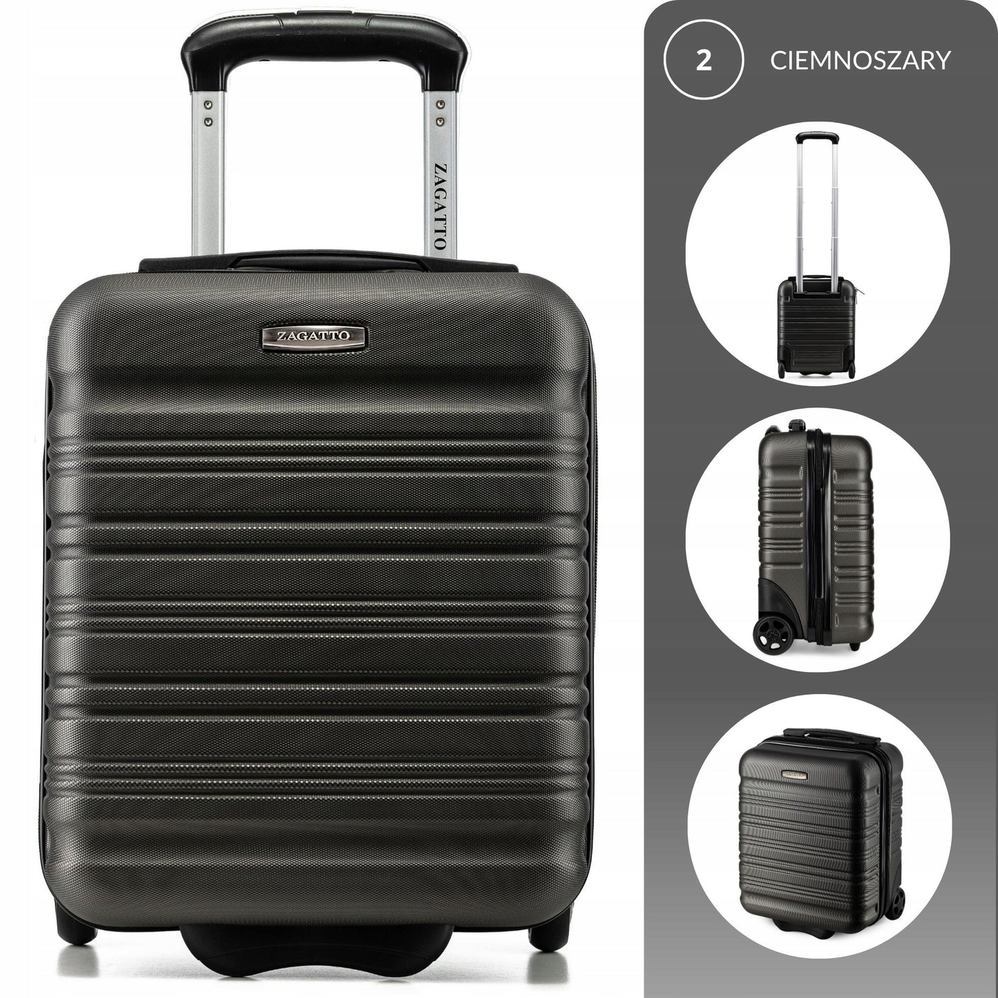 Mažas rankinis lagaminas ant ratukų 40x30x20, 5 SPALVŲ ZAGATTO