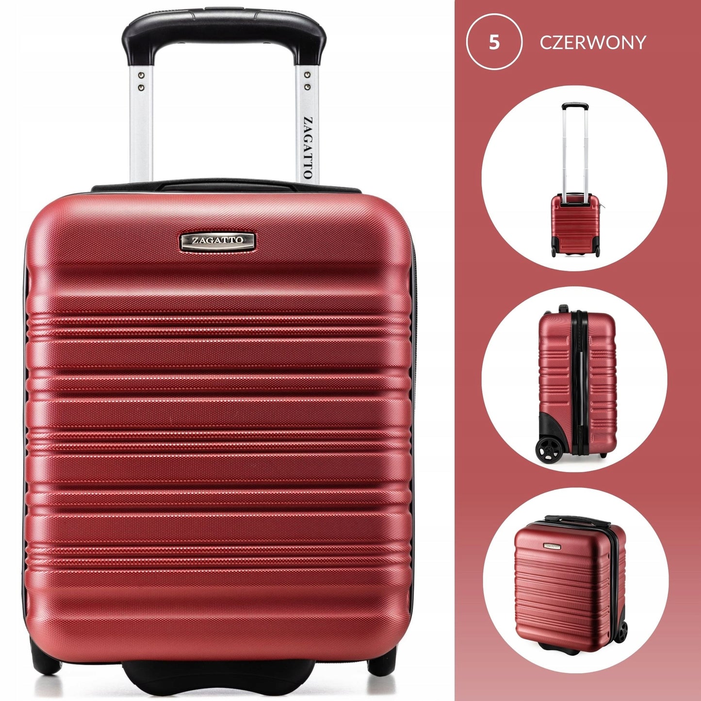 Mažas rankinis lagaminas ant ratukų 40x30x20, 5 SPALVŲ ZAGATTO