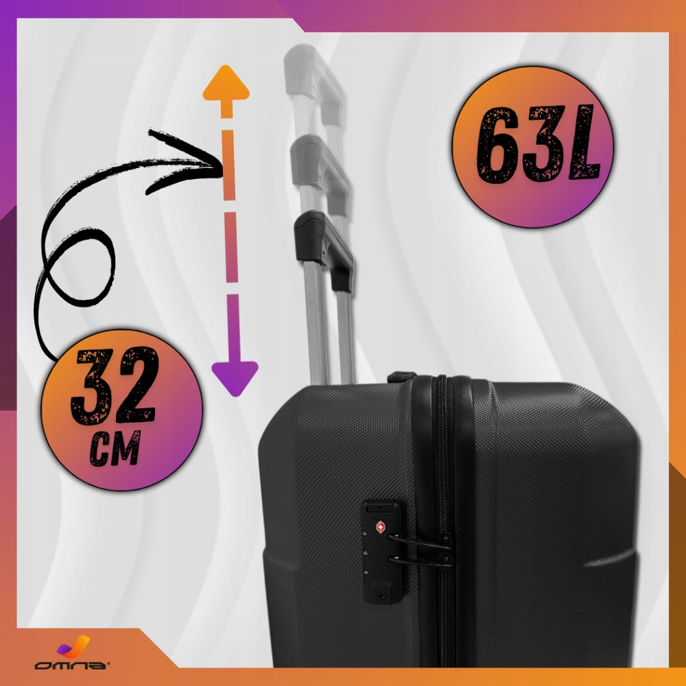 XL dydžio kelioninis lagaminas su ratukais, rankinis bagažas, ABS lagaminai, krepšys, ratukai, 63L