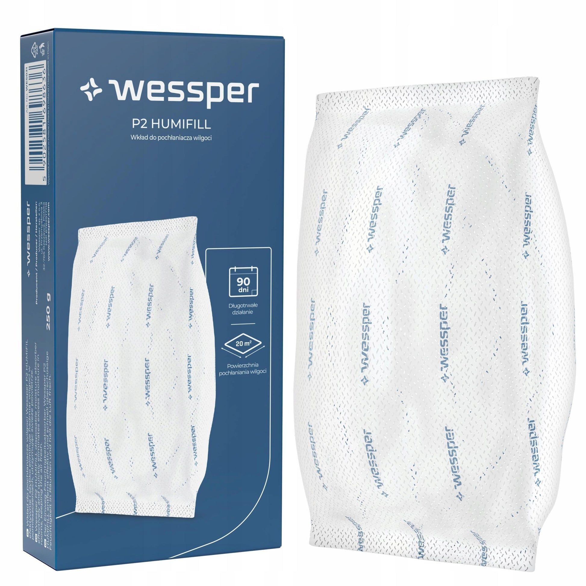 Wessper 4x drėgmės surinktuvas oro sausintuvas namams + 4x įdėklas 250g