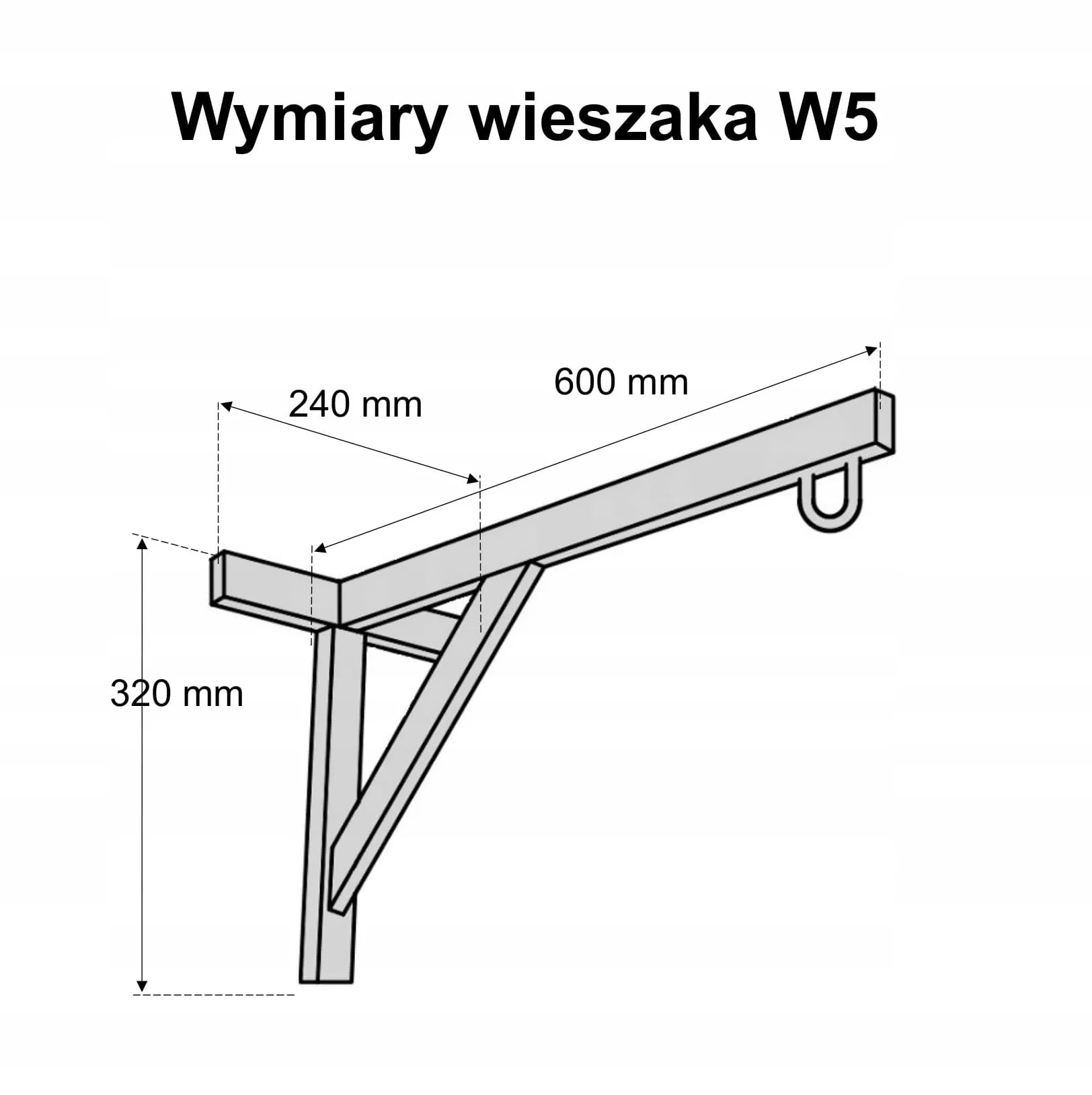 Laikiklis W5S bokso maišui, iki 80 kg svorio, 60 cm svirties ilgis