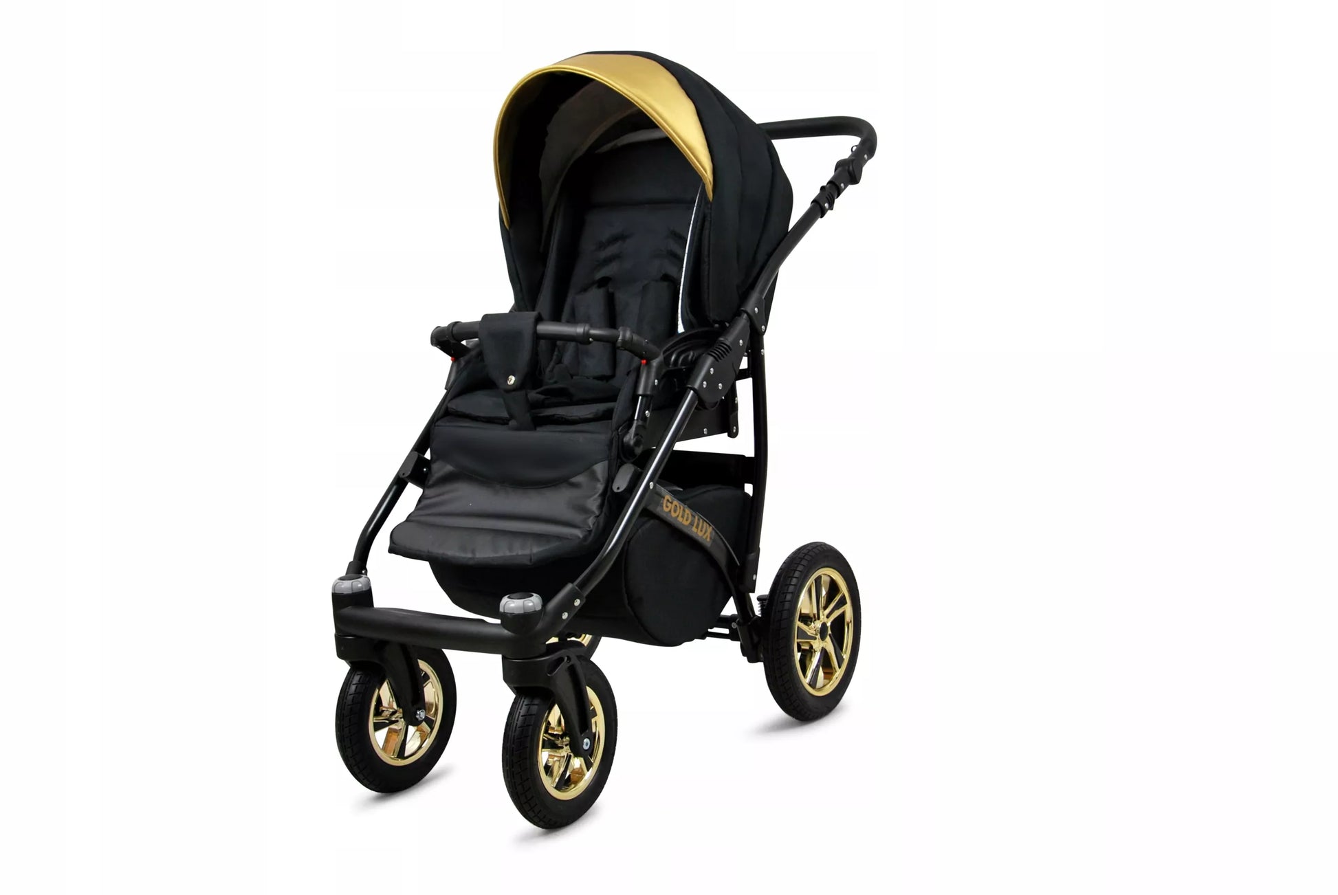 Vaikutis vežimėlis 4in1 BabyLux Gold Lux sportinė dalis, gondola, automobilinė kėdutė, ISOFIX bazė