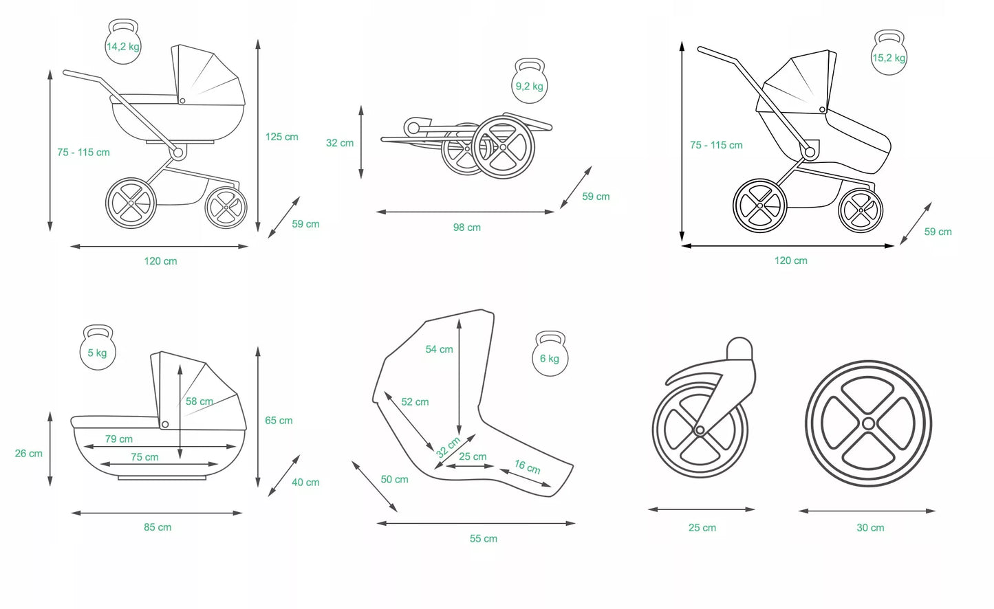 Vaikiškas vežimėlis 4in1 BabyLux Gold Lux sportinė dalis, lopšys, automobilinė kėdutė, ISOFIX bazė