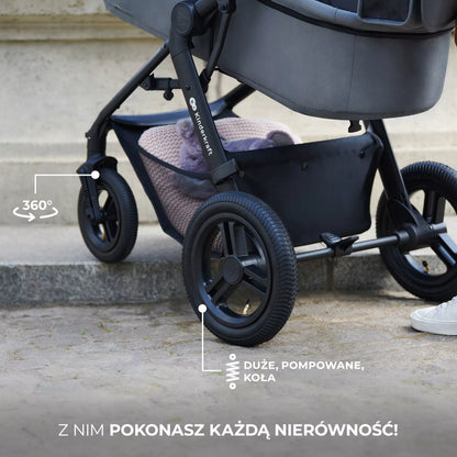 Daugiafunkcis 3 viename vežimėlis MOOV 2 AIR su automobilio kėdute MINK PRO, pilkas