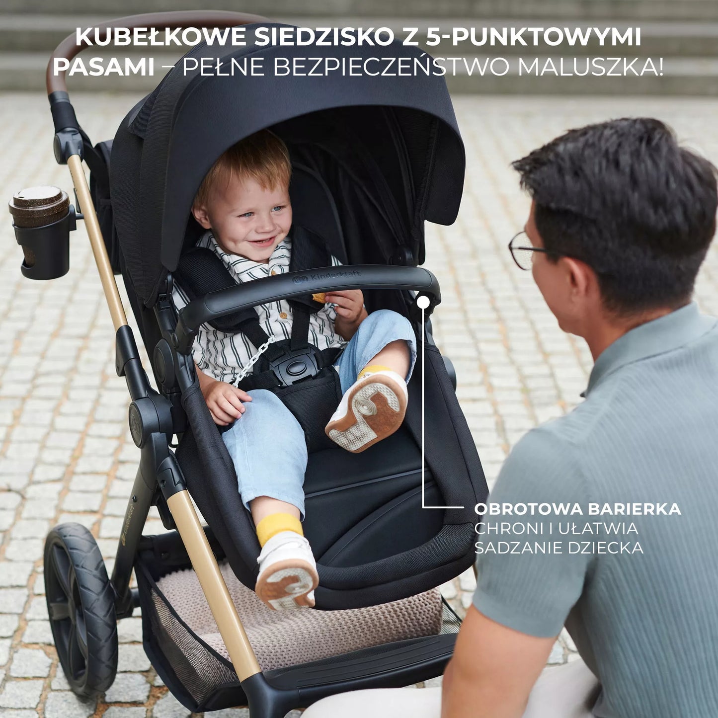 Daugiafunkcis 3 viename vežimėlis MOOV 2 AIR su automobilio kėdute MINK PRO, pilkas