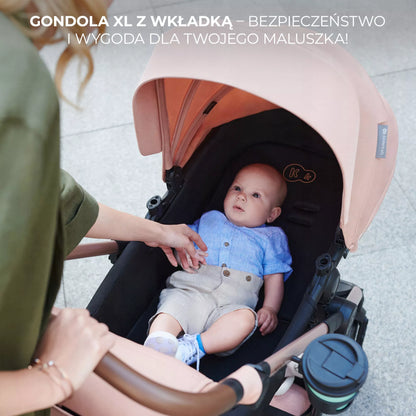 Daugiafunkcis 3 viename vežimėlis MOOV 2 AIR su automobilio kėdute MINK PRO, pilkas