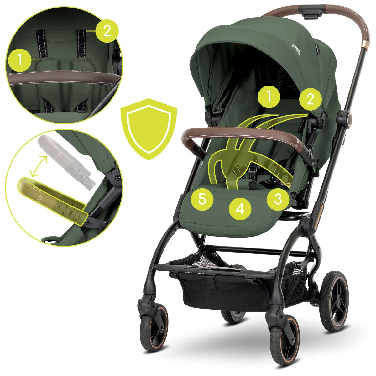 Vežimėlis sportinis pasukamas iki 22 kg, su galimybe tvirtinti priekiu ir nugara į važiavimo kryptį Lorelli Makaya