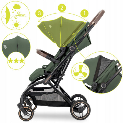 Vežimėlis sportinis pasukamas iki 22 kg, su galimybe tvirtinti priekiu ir nugara į važiavimo kryptį Lorelli Makaya