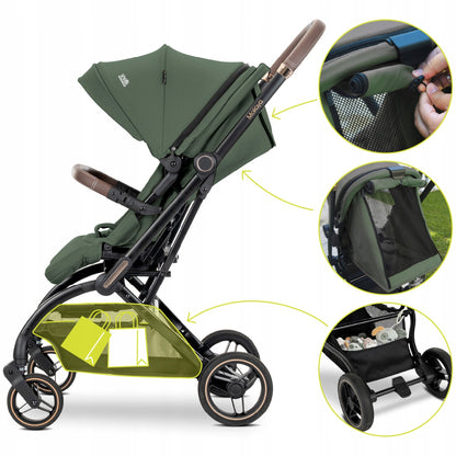 Vežimėlis sportinis pasukamas iki 22 kg, su galimybe tvirtinti priekiu ir nugara į važiavimo kryptį Lorelli Makaya