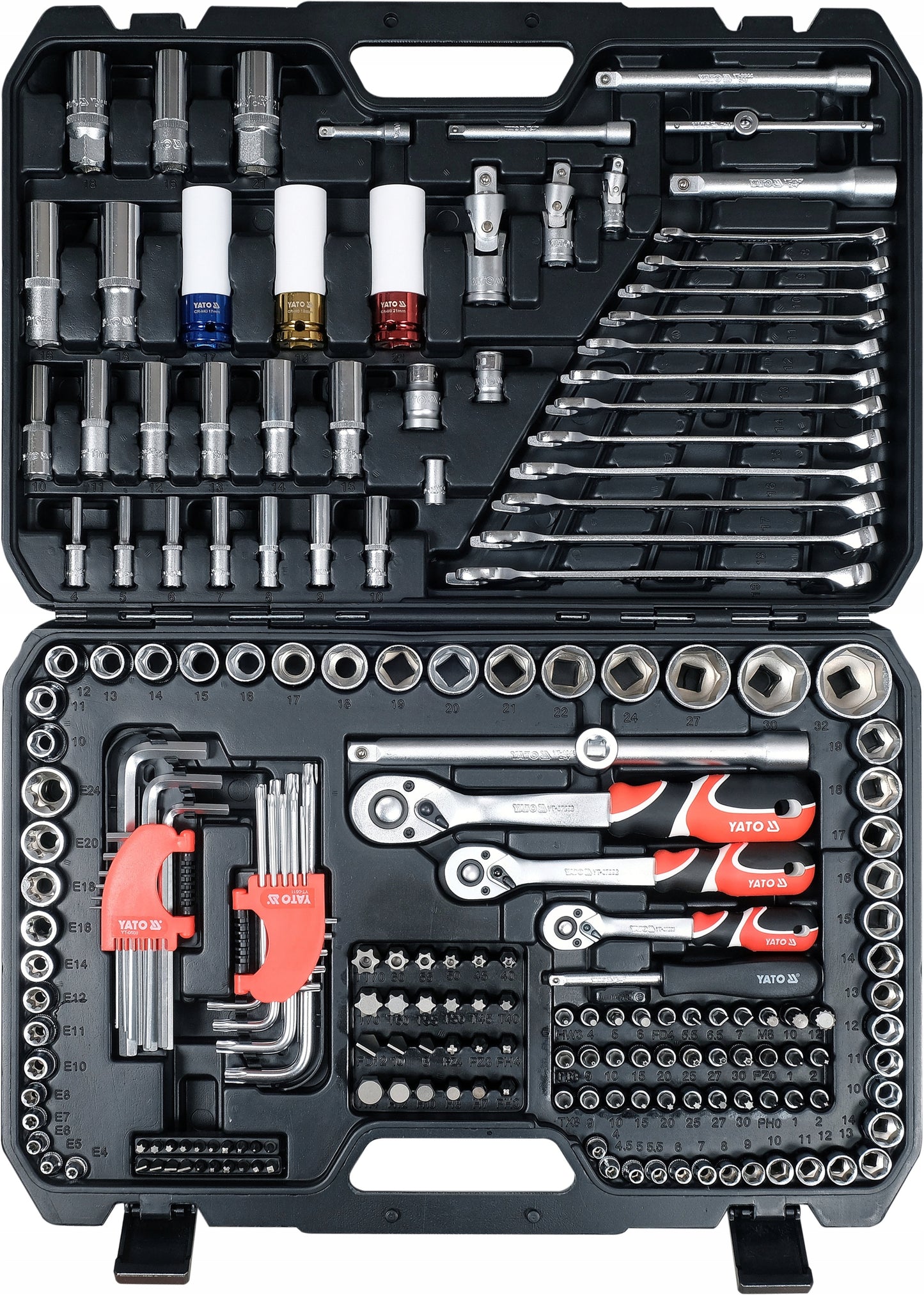 YATO KODĖLIŲ RINKINYS KNAIBLIŲ DĖŽUTĖ 1/4", 3/8
