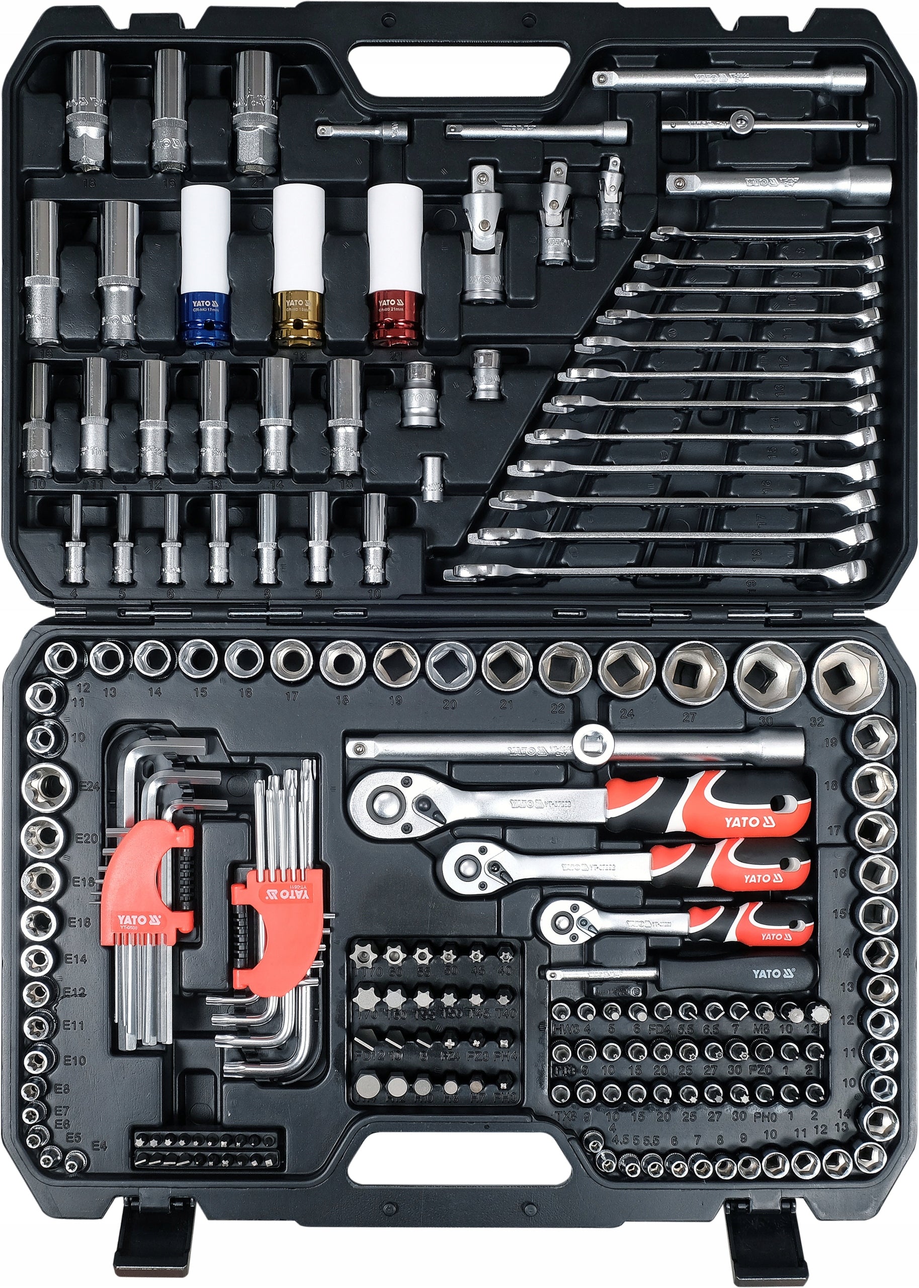 YATO KODĖLIŲ RINKINYS KNAIBLIŲ DĖŽUTĖ 1/4", 3/8