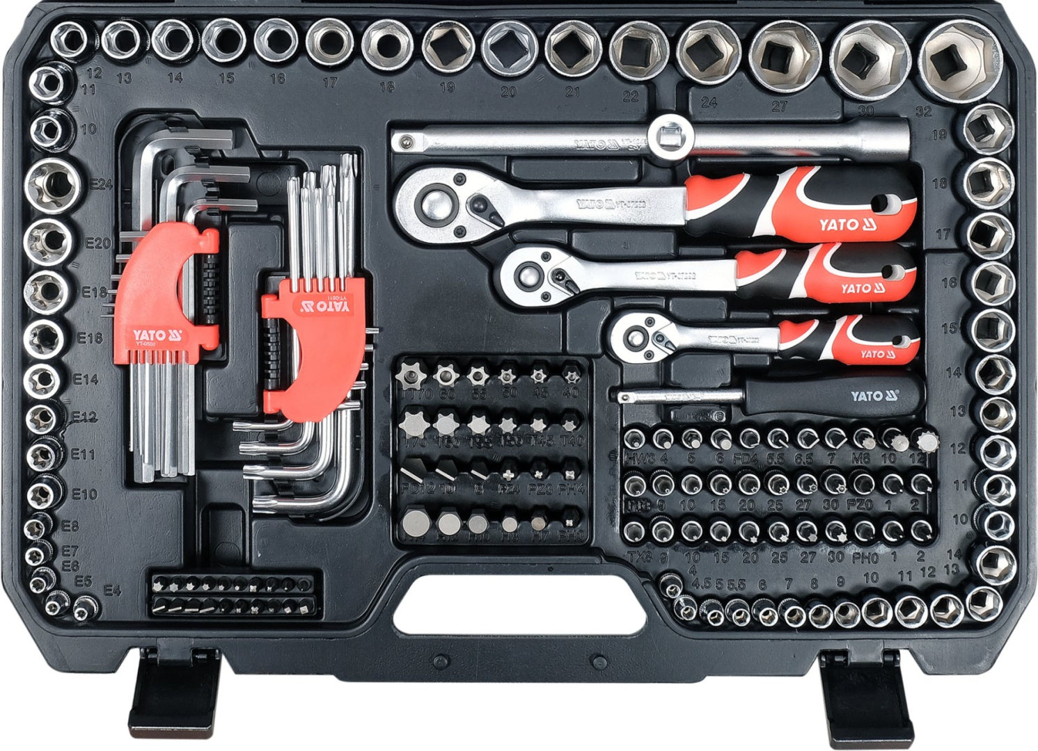 YATO KODĖLIŲ RINKINYS KNAIBLIŲ DĖŽUTĖ 1/4", 3/8