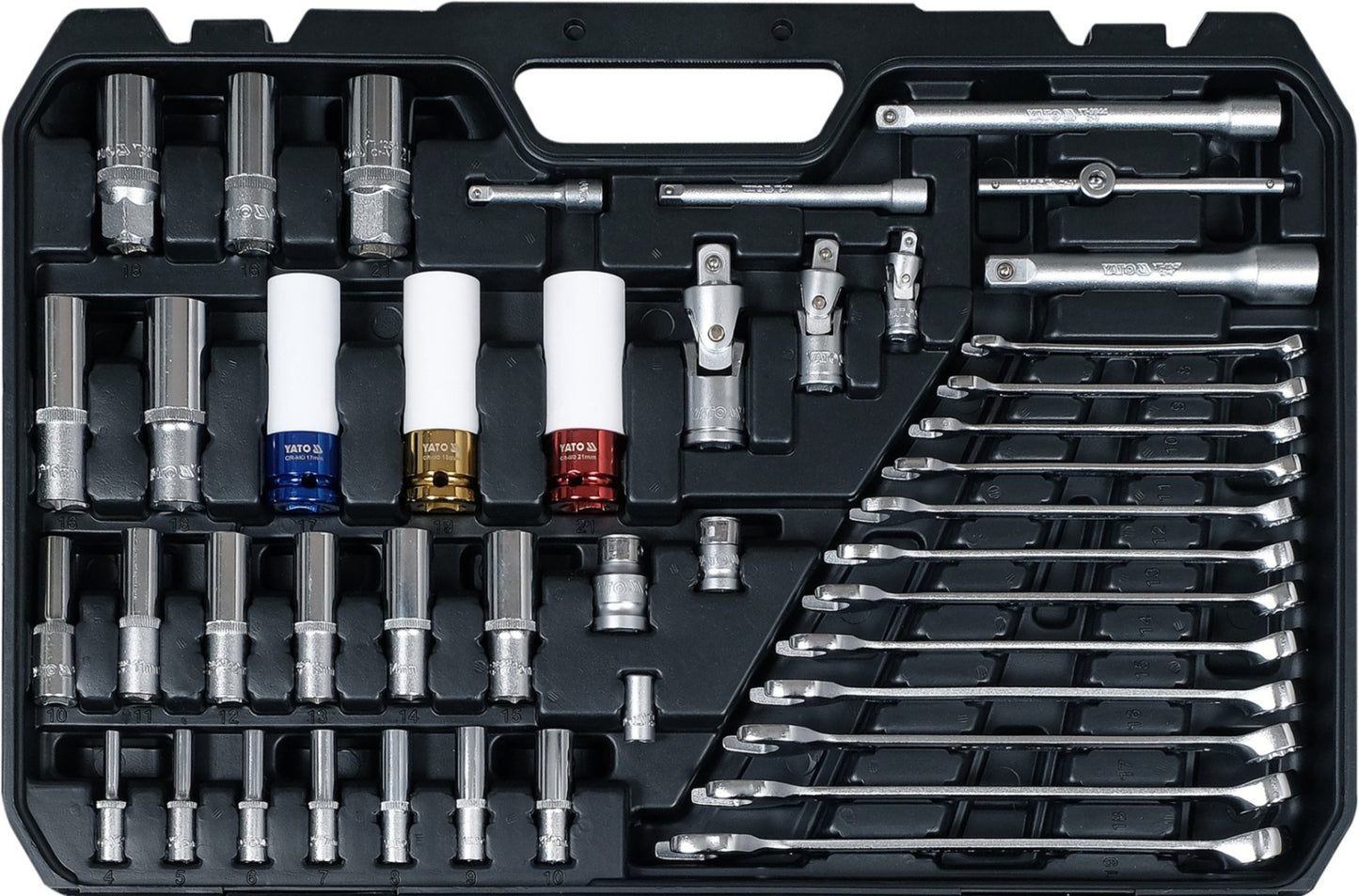 YATO KODĖLIŲ RINKINYS KNAIBLIŲ DĖŽUTĖ 1/4", 3/8