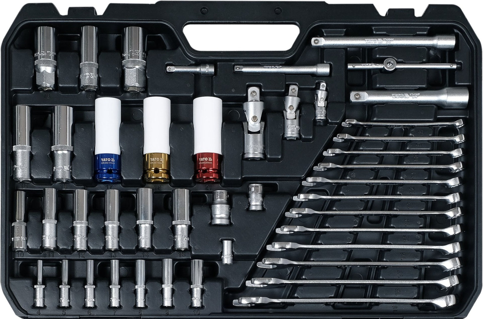 YATO KODĖLIŲ RINKINYS KNAIBLIŲ DĖŽUTĖ 1/4", 3/8