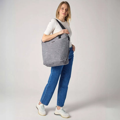 ZAGATTO Moteriška pirkinių rankinė didelė pilka rankinė shopper talpi ant peties