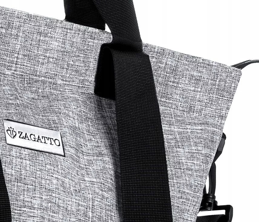 ZAGATTO Moteriška pirkinių rankinė didelė pilka rankinė shopper talpi ant peties