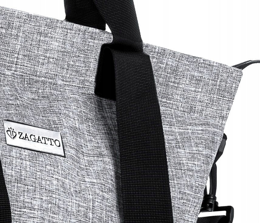ZAGATTO Moteriška pirkinių rankinė didelė pilka rankinė shopper talpi ant peties