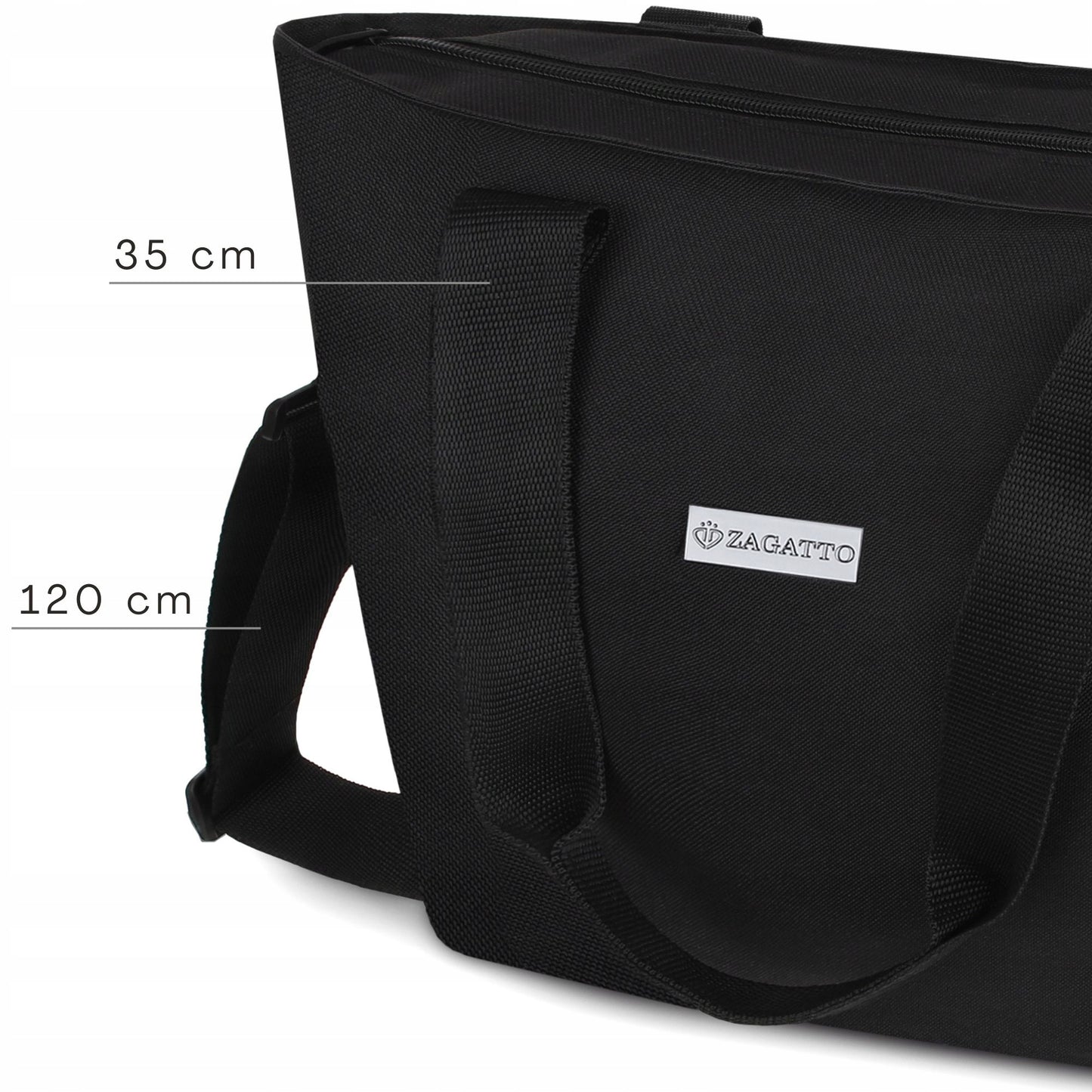 ZAGATTO Shopperinė rankinė, didelė moteriška juoda talpi rankinė pirkiniams