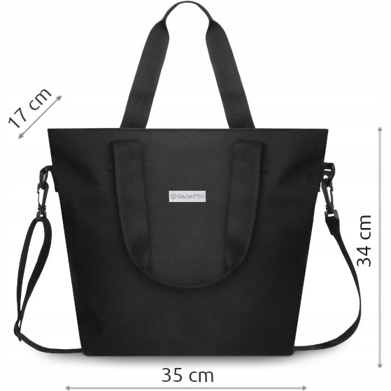 ZAGATTO Shopperinė rankinė, didelė moteriška juoda talpi rankinė pirkiniams
