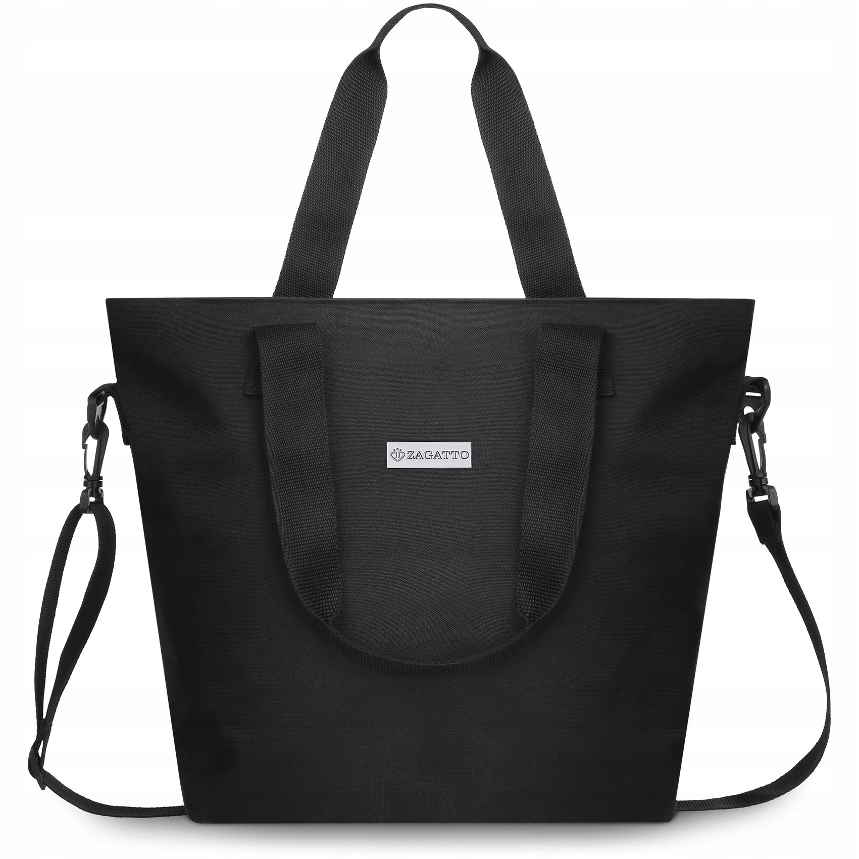 ZAGATTO Shopperinė rankinė, didelė moteriška juoda talpi rankinė pirkiniams