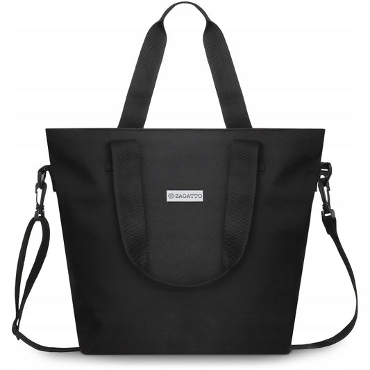 ZAGATTO Shopperinė rankinė, didelė moteriška juoda talpi rankinė pirkiniams