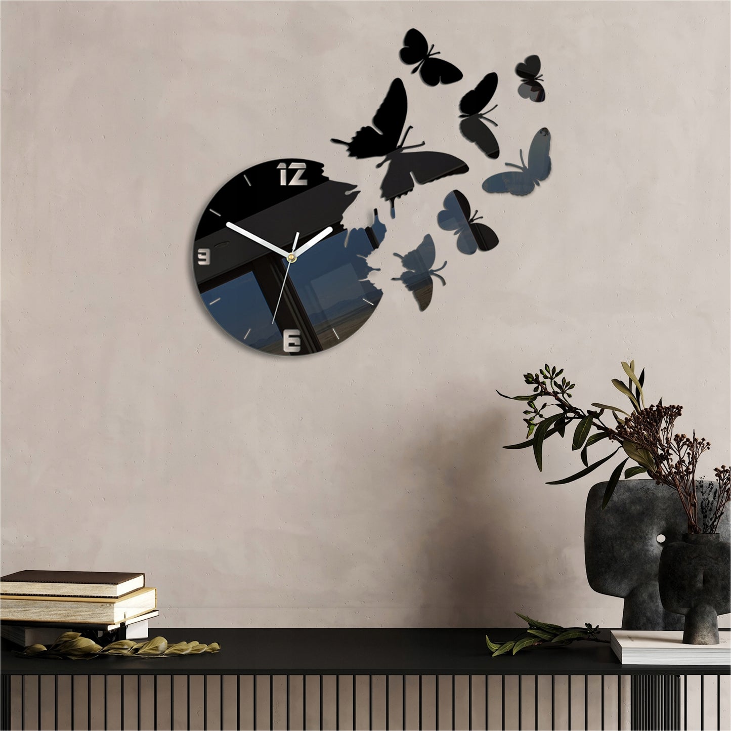 SIENINIS LAIKRODIS – DRUGELIAI – STULBINANTIS POVEIKIS 7 DRUGELIAI