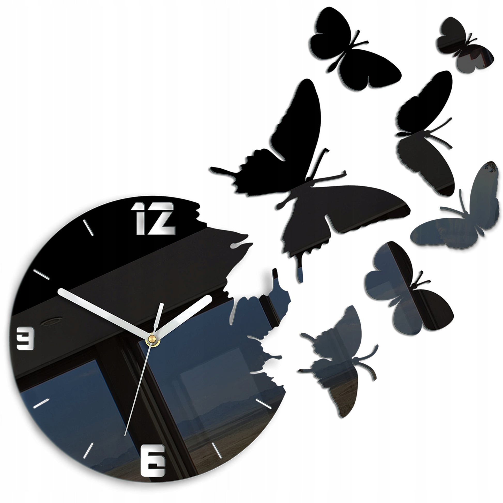 SIENINIS LAIKRODIS – DRUGELIAI – STULBINANTIS POVEIKIS 7 DRUGELIAI