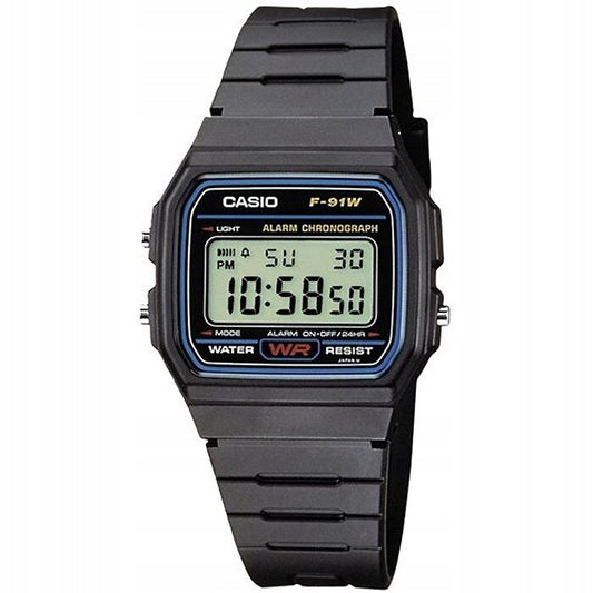 Vyriškas laikrodis CASIO F-91W-1YER (zd086a) - Klasika + Dėžutė