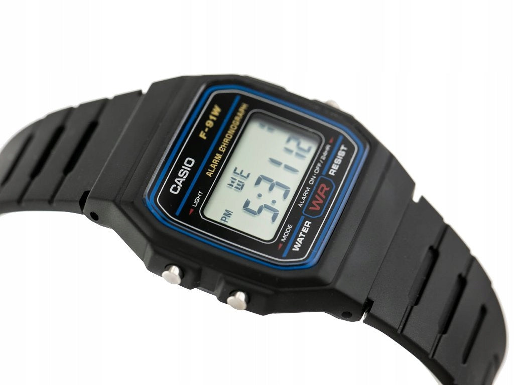 Vyriškas laikrodis CASIO F-91W-1YER (zd086a) - Klasika + Dėžutė