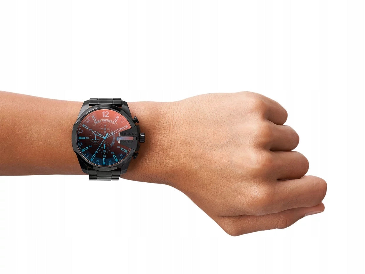 Vyriškas laikrodis DIESEL DZ4318 MEGA CHIEF CHRONOGRAPH + DĖŽUTĖ KOMPLEKTAS