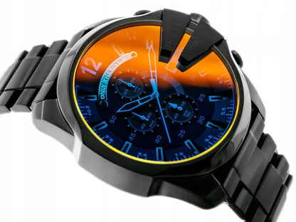 Vyriškas laikrodis DIESEL DZ4318 MEGA CHIEF CHRONOGRAPH + DĖŽUTĖ KOMPLEKTAS