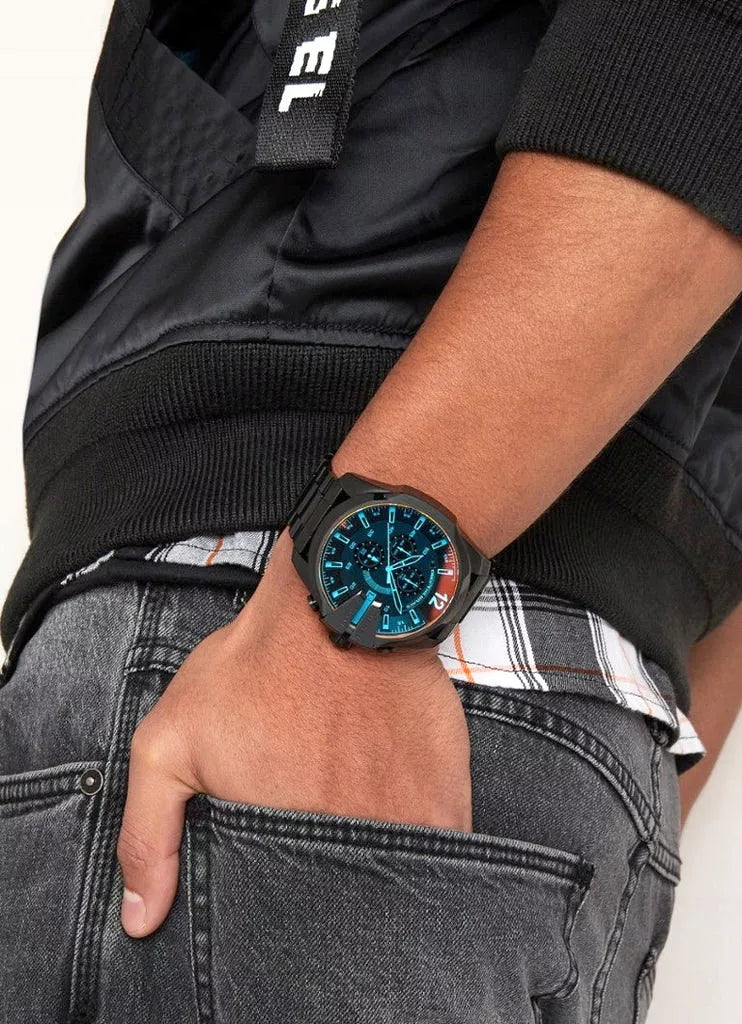Vyriškas laikrodis DIESEL DZ4318 MEGA CHIEF CHRONOGRAPH + DĖŽUTĖ KOMPLEKTAS