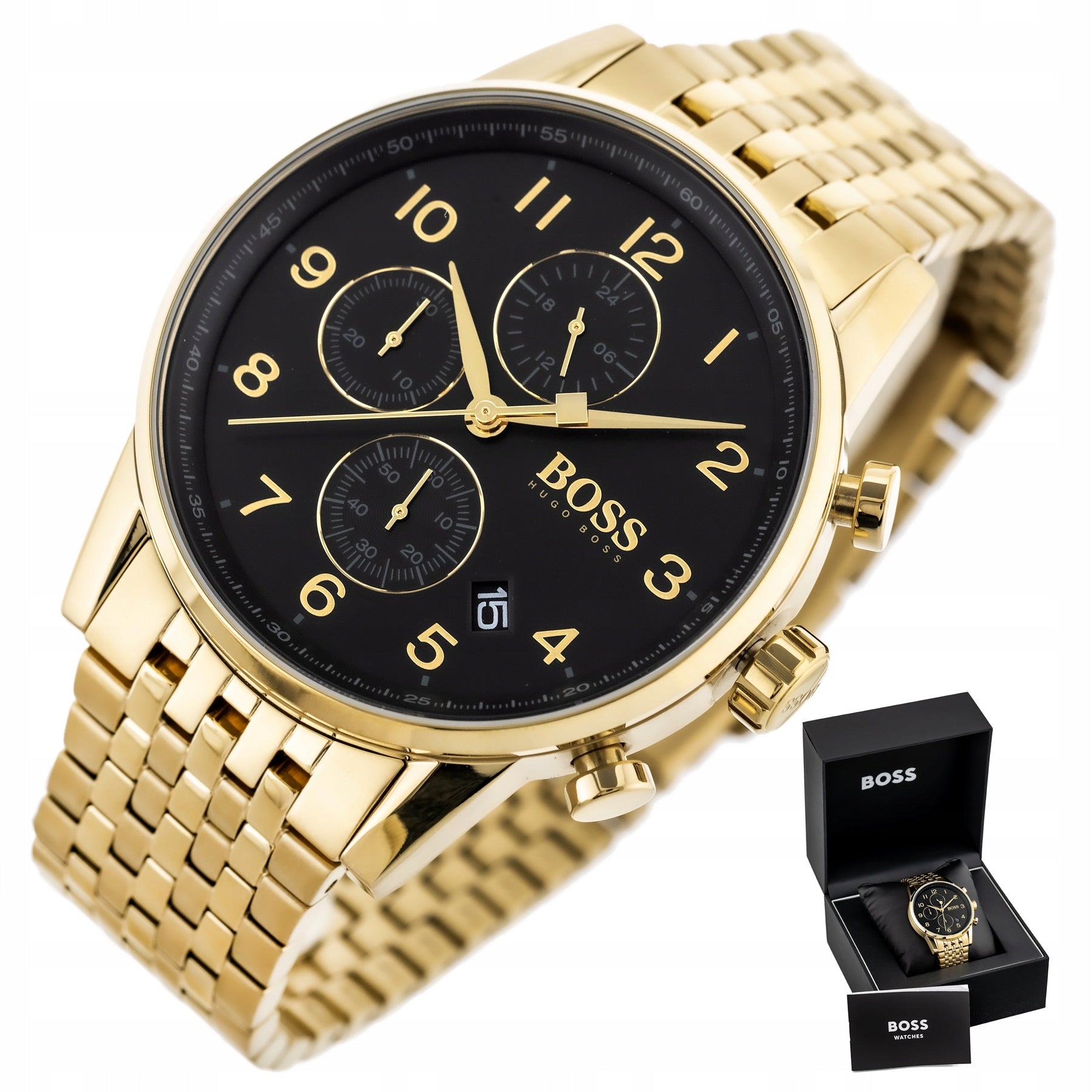 Vyriškas laikrodis HUGO BOSS 1513531 NAVIGATOR - + DOVANŲ DĖŽUTĖ