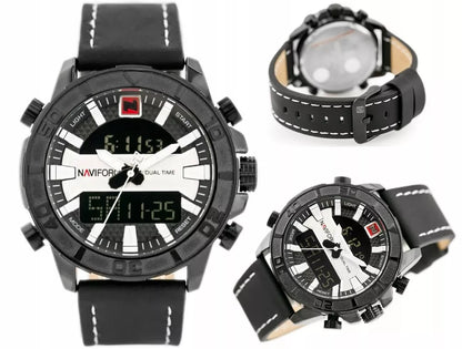VYRIŠKAS LAIKRODIS NAVIFORCE NF9114 Juodas odinis dirželis Apšvietimas Chronometras