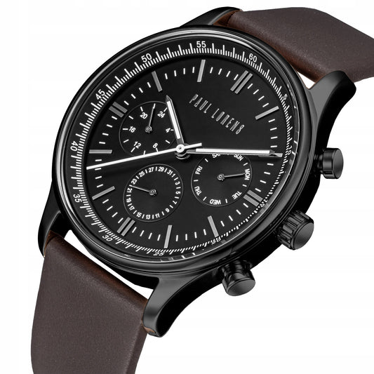 VYRIŠKAS LAIKRODIS PAUL LORENS - PL10602A2-1B2 + DĖŽUTĖ +GRAVERIS