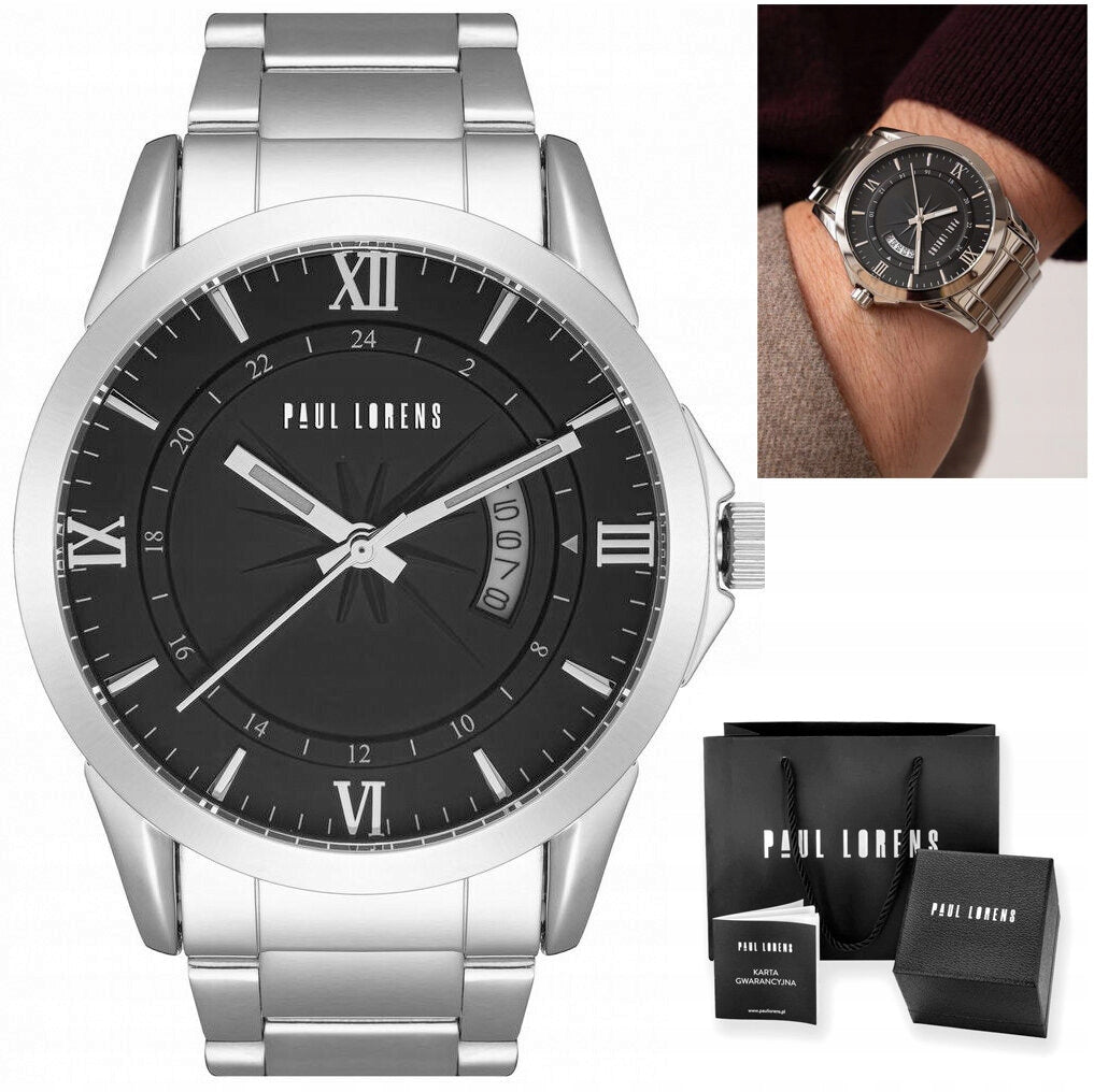 Vyriškas laikrodis PAUL LORENS - PL3844B3-1C1 + Dėžutė + Graviravimas