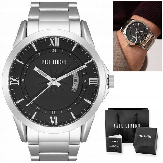 Vyriškas laikrodis PAUL LORENS - PL3844B3-1C1 + Dėžutė + Graviravimas